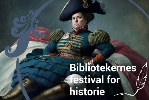 Kvindelig Napoleon med festivalens logo og grafiske elementer